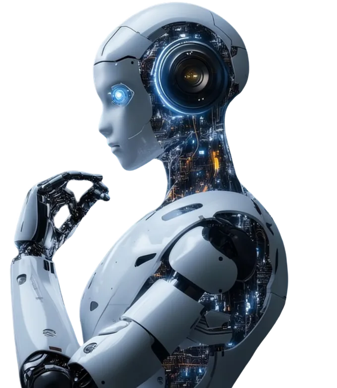 Robô MAGNUS, mascote da área de alunos do Portal de IA